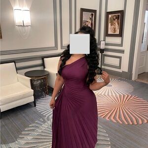 Elegant Purple One-Shoulder Dress